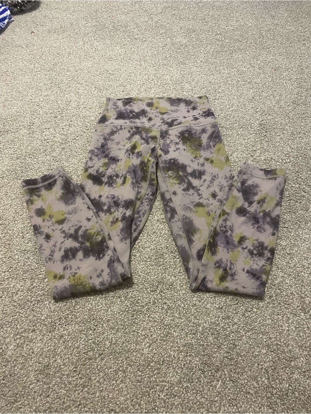 Lululemon High Rise Align Radial Tie Dye Mauve Grey Multi Nulu Fabric Sz 4